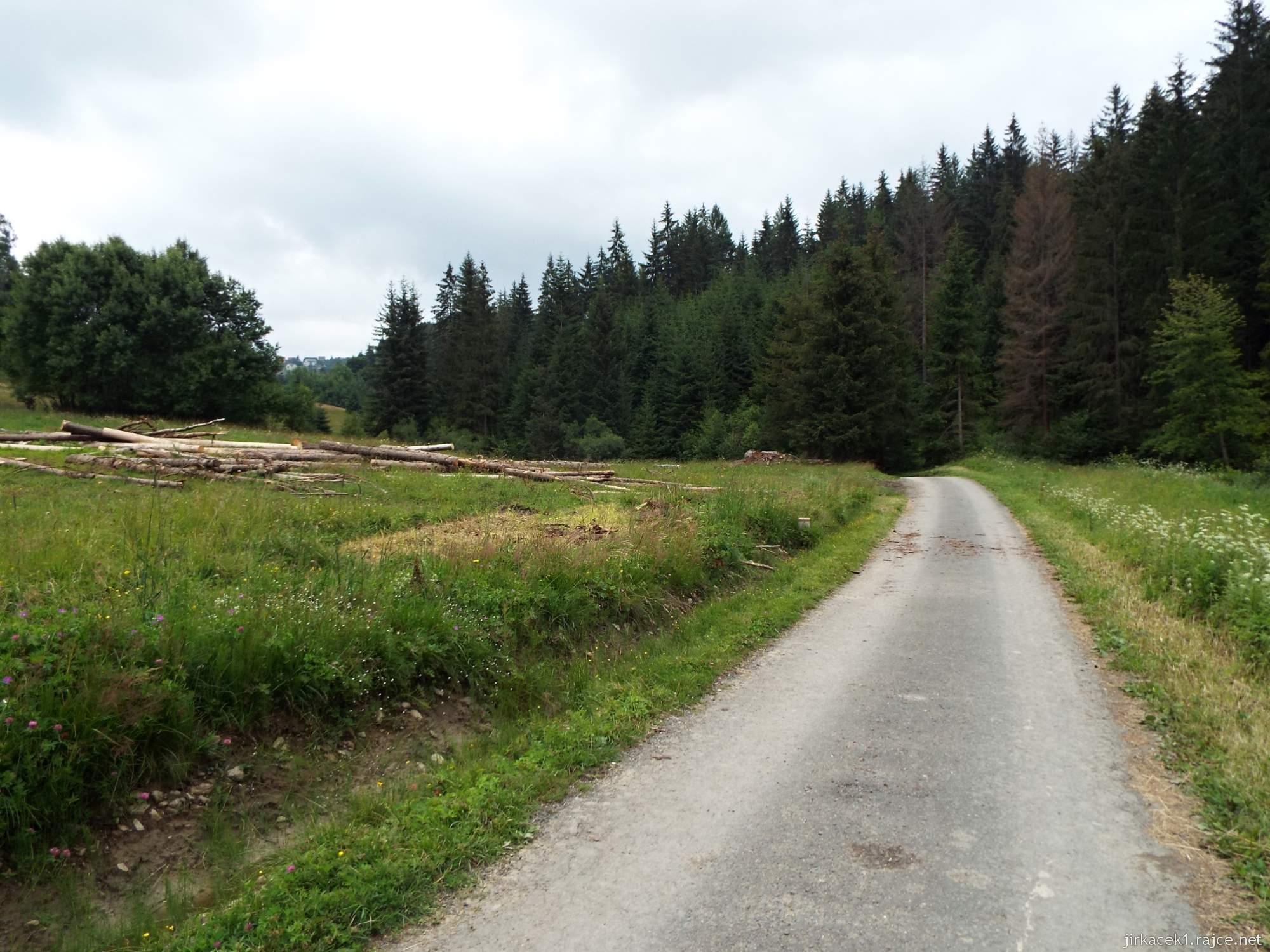 Trojmezí CZ-PL-SK - 17 - cesta na trojmezí - rovina za rozcestím na dně údolí