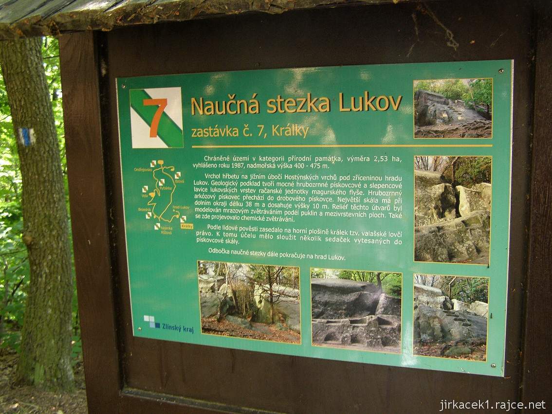 přírodní památka Králky u Lukova - informační tabule
