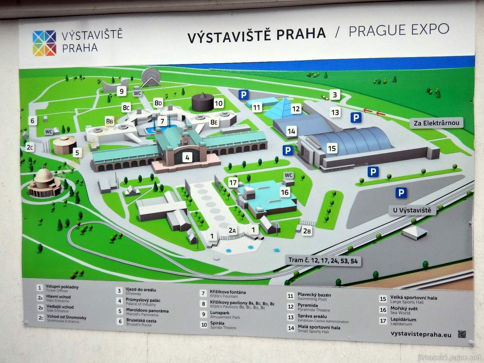 D - Praha Holešovice - výstaviště 16 - plánek areálu
