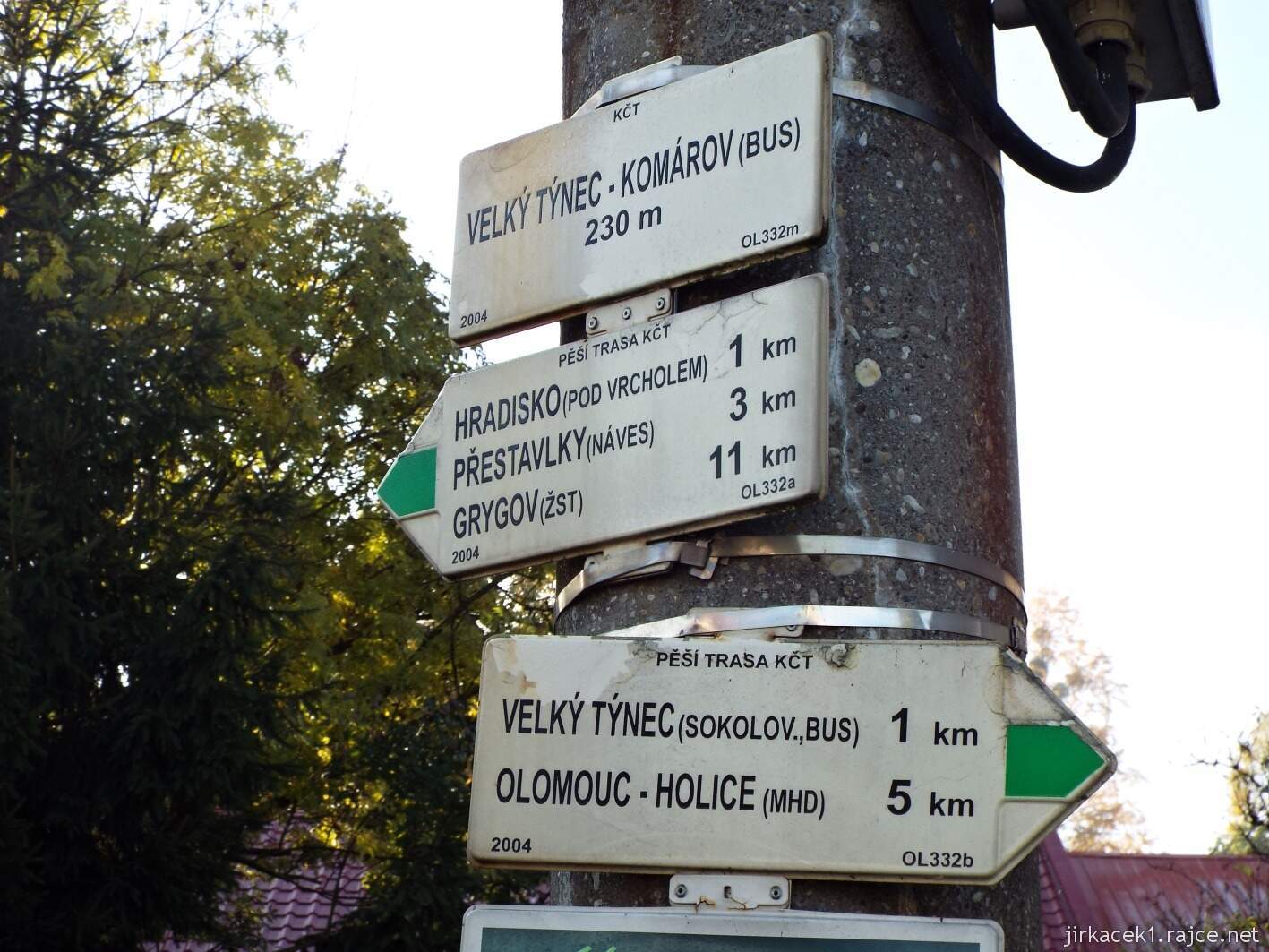 Velký Týnec 02 - rozcestník Velký Týnec Komárov